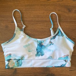 SHEIN Curve Marble Print Bikini Top